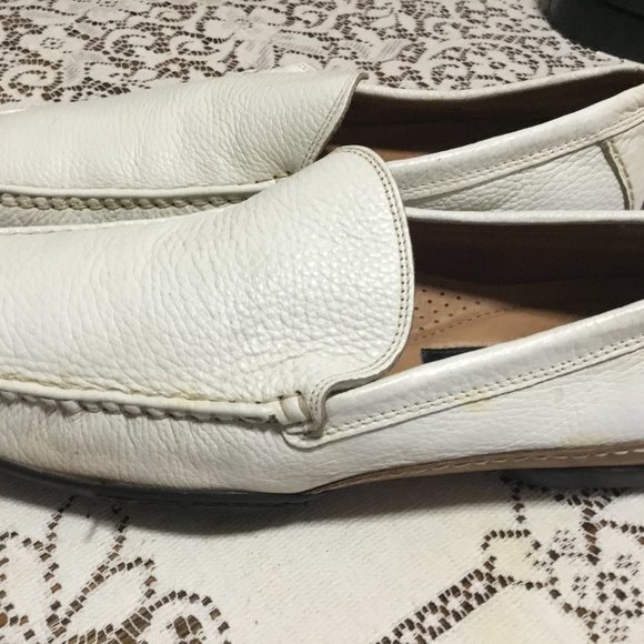 Men's HIPOPPOTAMUS White Leather Loafers Miami Vice Crockett Cool 10 D - Picture 10 of 11